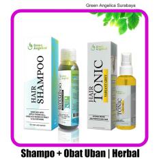 Obat Uban Penghitam Rambut & Shampo Green Angelica Untuk Rontok Ketombe dan Menghitamkan Uban Rambut