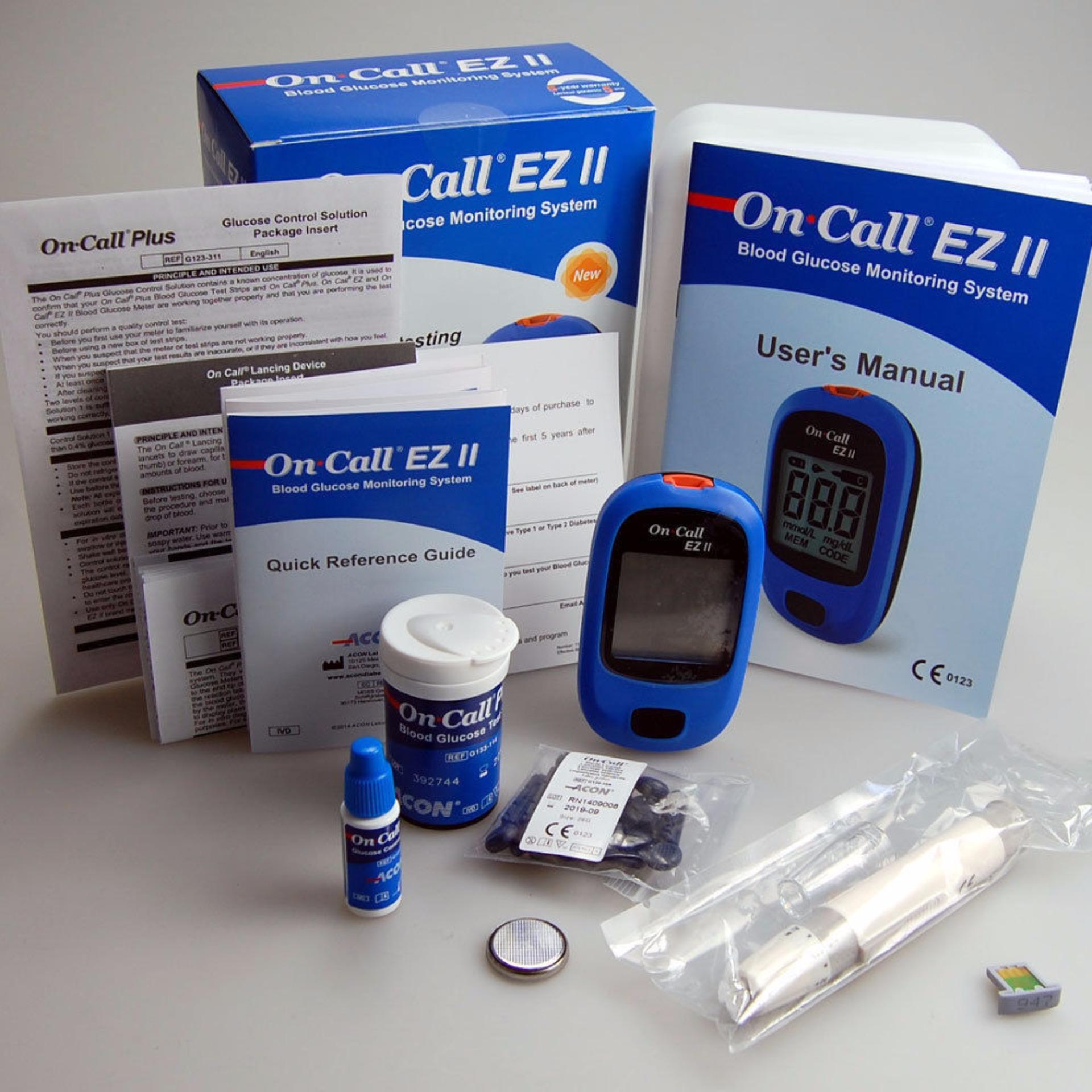 On Call EZ II Alat Cek Gula Darah Easy Touch GCU Tes Gula Darah