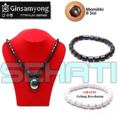 PAKET 2 GRATIS 1 - Ginsamyong TITANIUM Kura - Dark Brown - Kalung Gelang Kesehatan