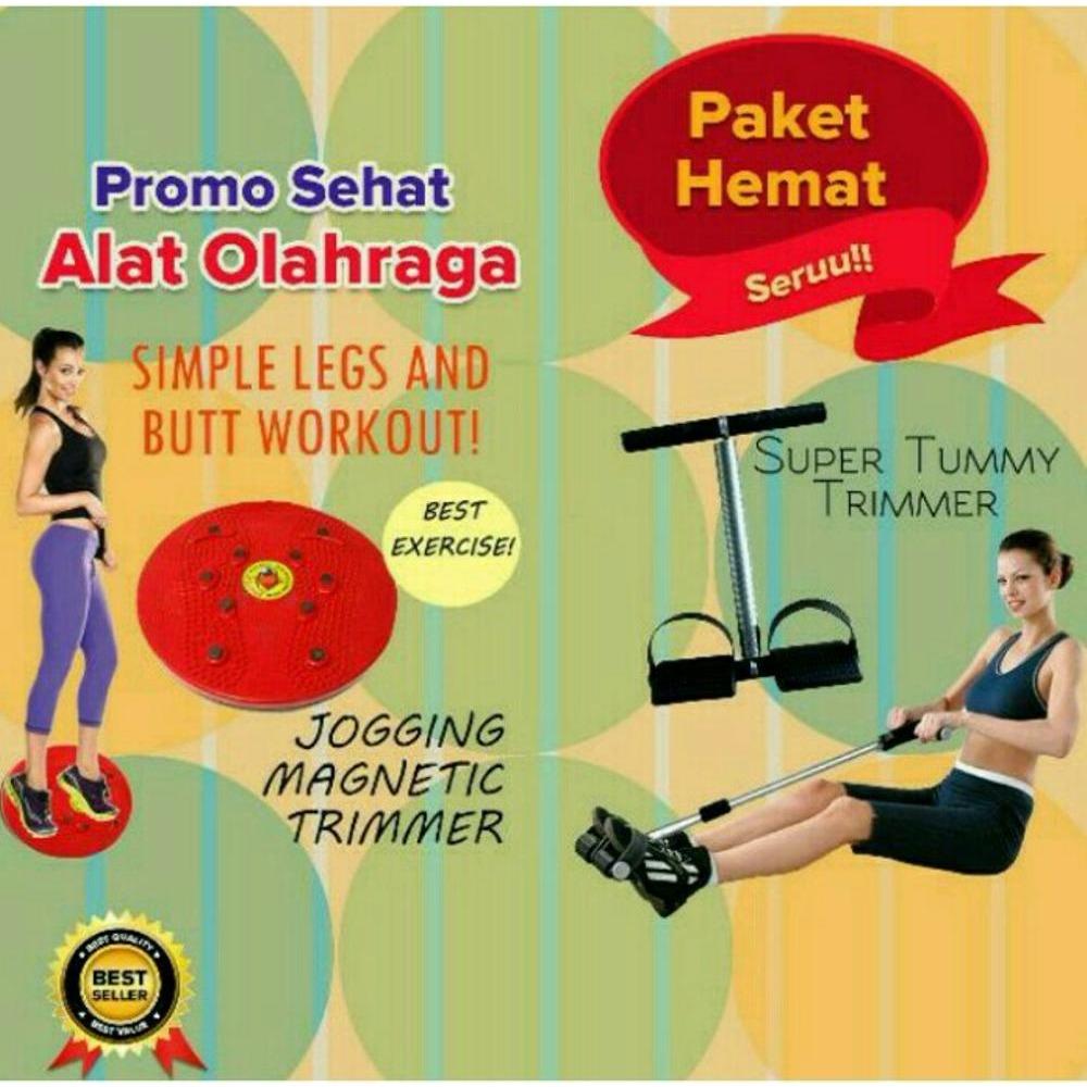 Paket Alat Fitnes / Alat Pelangsing MURAH - Jogging Body Plate + Tummy Trimmer