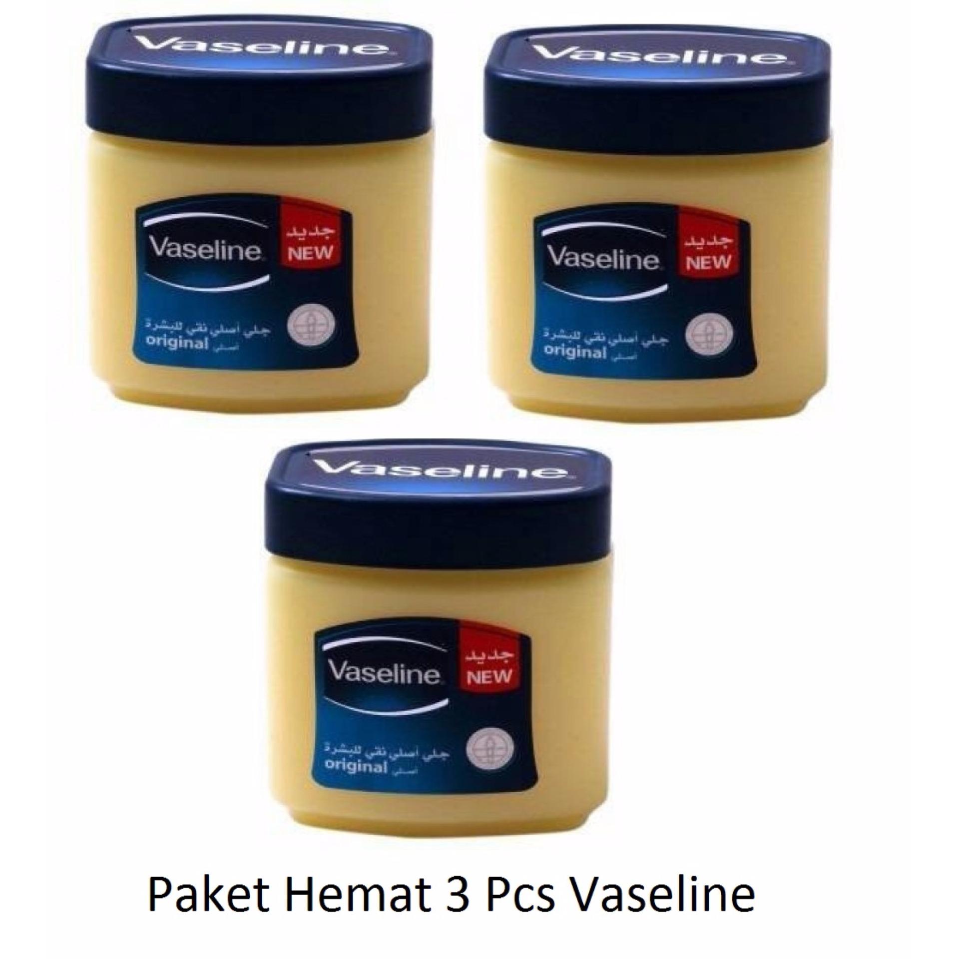 PAKET HEMAT 3 PCS - VASELINE PURE PETROLEUM JELLY ORIGINAL ARAB 60ML - Made In Arab (100% Original)