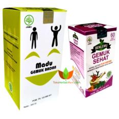 PAKET HEMAT MADU GEMUK BADAN ALMABRUROH & KAPSUL GEMUK SEHAT BENLEMU ALGHUROBA, OBAT GEMUK BADAN PENGGEMUK BADAN HERBAL