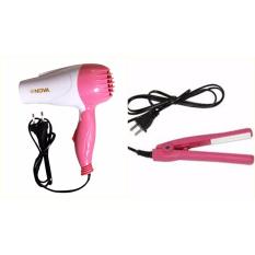 Paket Murah Alat Kecantikan Nova Hairdryer dan Catokan Mini Haidi