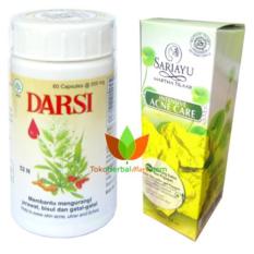 PAKET OBAT JERAWAT ALAMI : KAPSUL DARSI BOROBUDUR & INTENSIVE ACNE CARE SARIAYU