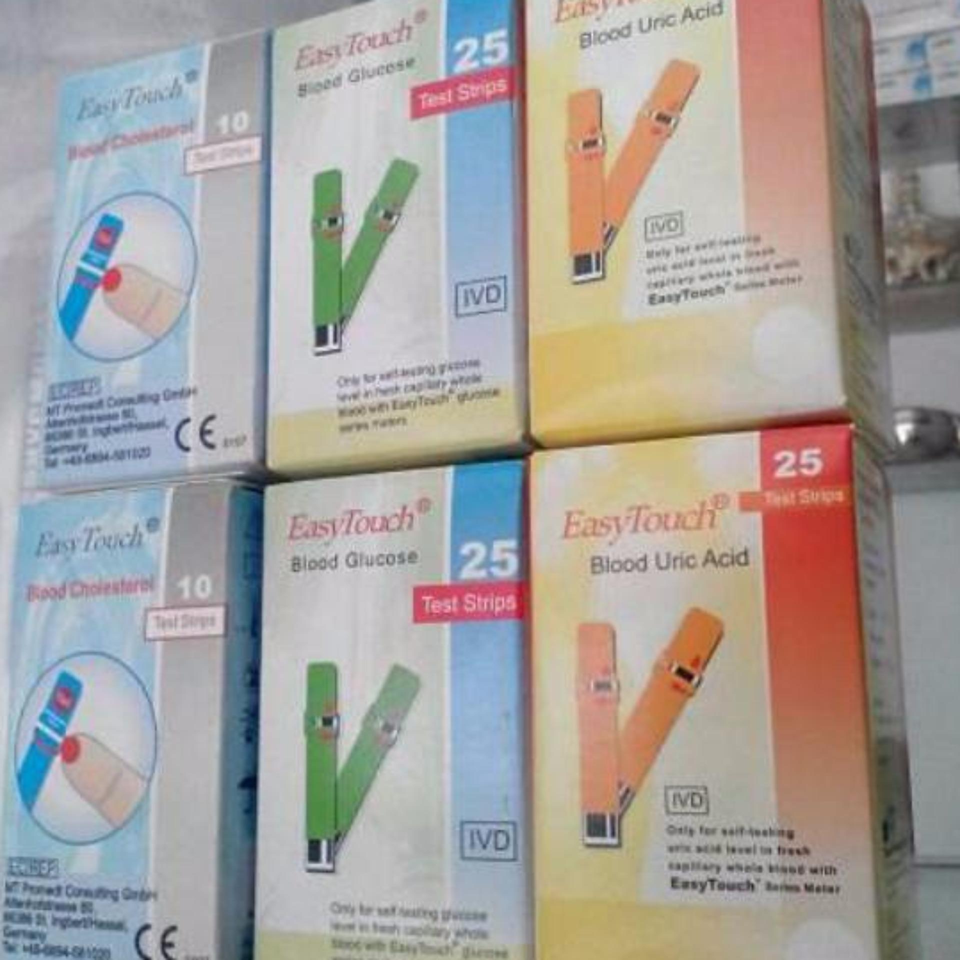 Paket Strip Gula, Asam urat, Kulesterol Easy Touch GCU