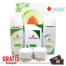 Paket Therakin Whitening Untuk Kulit Normal / Cream Theraskin Whitening + Bedak Theraskin / Compact Powder (Isi 5) + GRATIS DOMPET