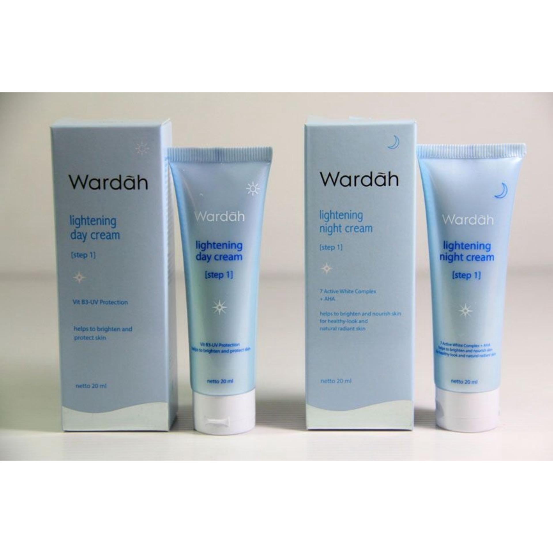 Paket Wardah Lightening Day dan Night Cream Step 1-20ml