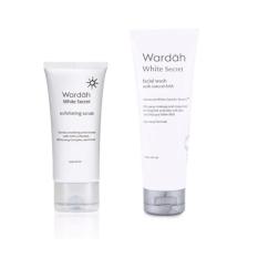 Paket Wardah White Secret Pembersih Wajah Scrub & Facial Wash- 2pcs