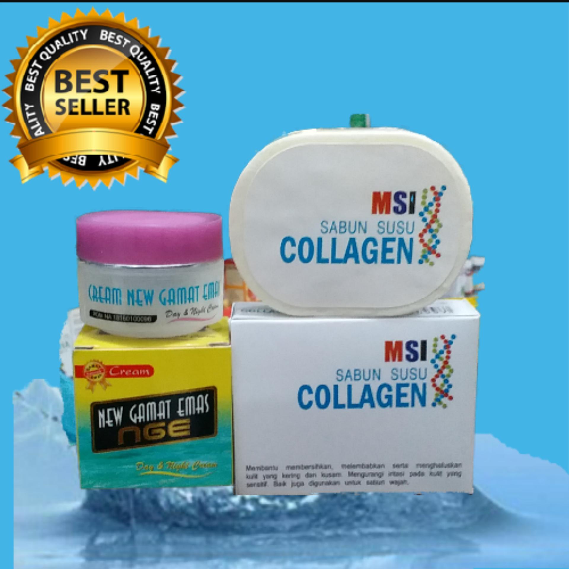 HEMAT MS Glow Radiance Gold Gel Original Cream Gold Pemutih alami Cream GAMAT reaksi cepat DAN SABUN MSI COLLAGEN