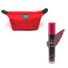 Pixy Lip Cream 05 Edgy Plum Free Alisha Tas Kosmetik Mini Merah