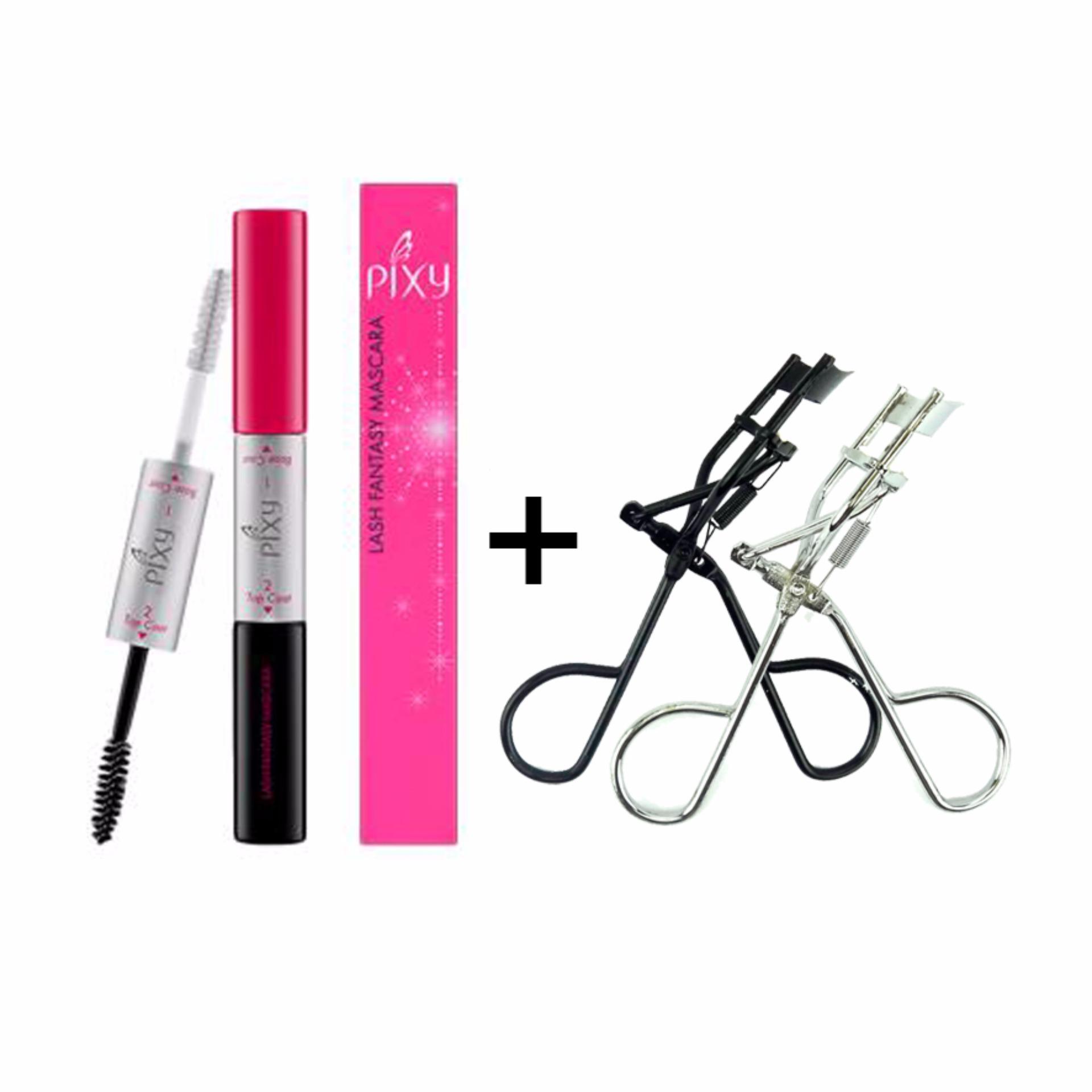 Pixy Paket Lash Fantasy Mascara Hitam & Pelentik Bulu Mata Galenco - 1 Pcs