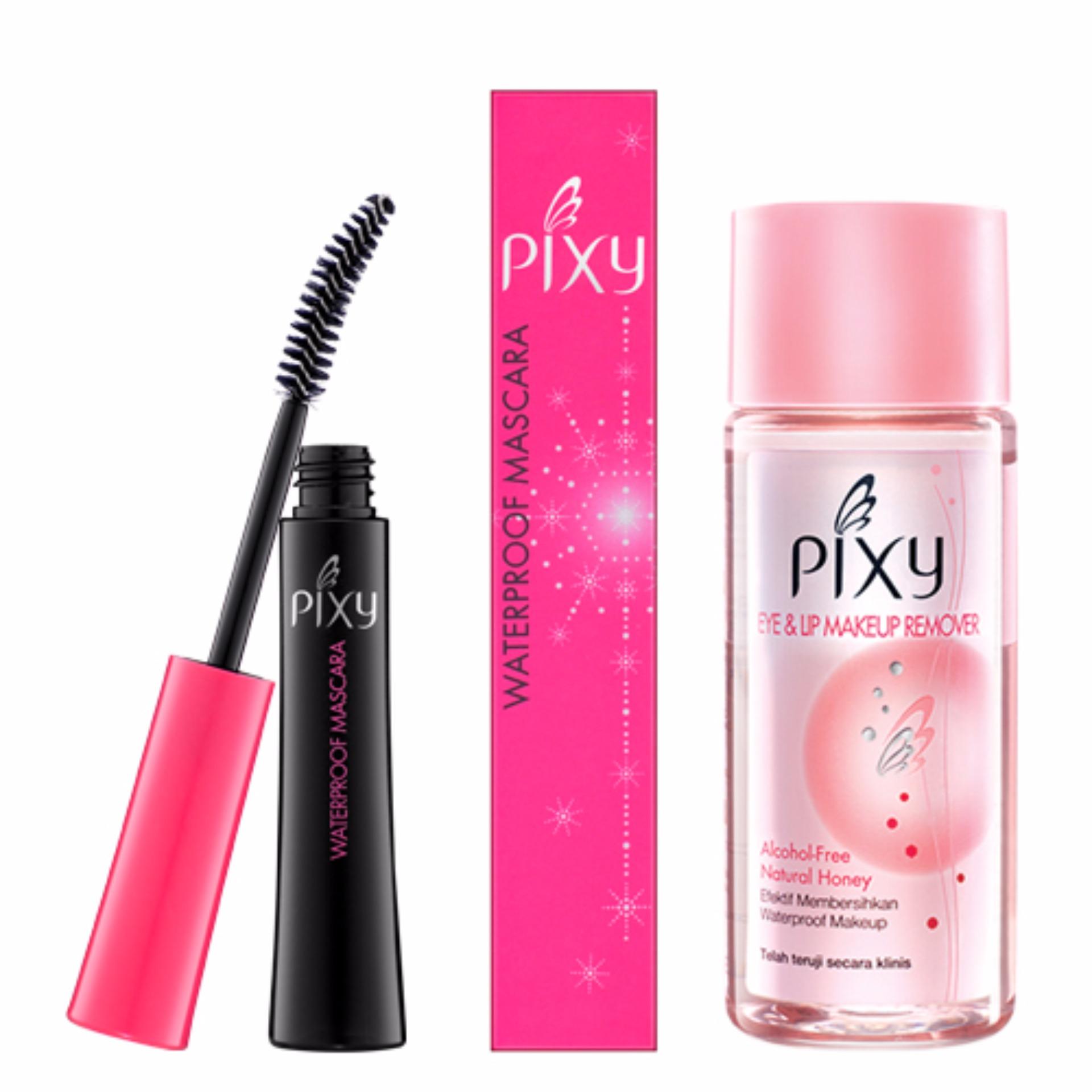 PIXY Waterproof Mascara Black (7 ml) + Eye & Lip Makeup Remover (60 ml)