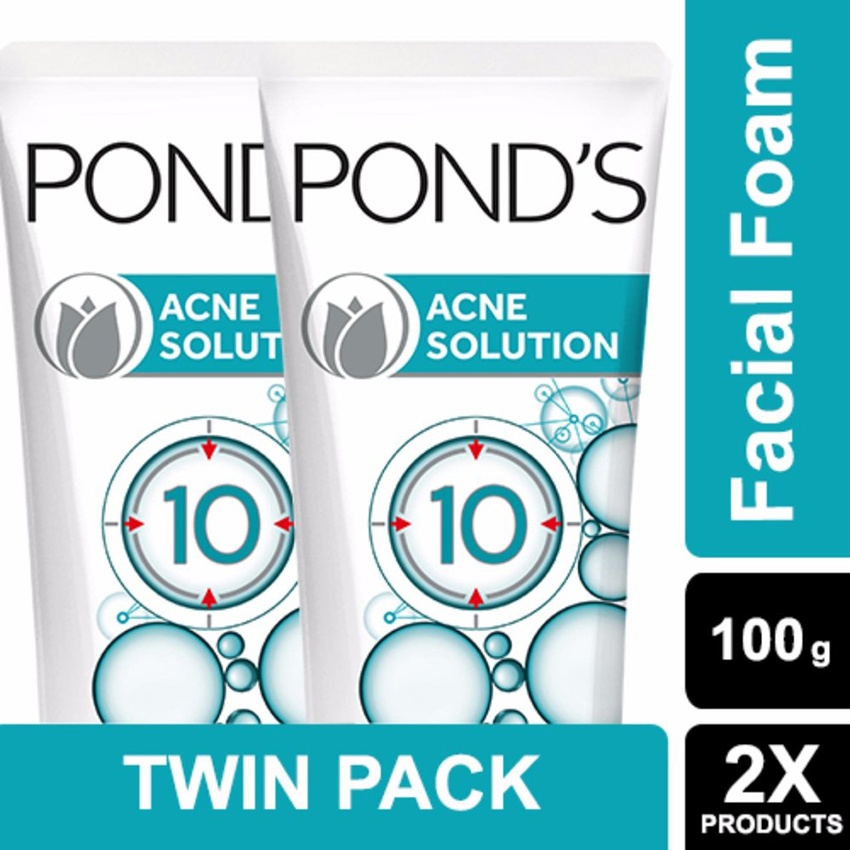 Pond's Acne Solution Facial Foam 100G Twin Pack