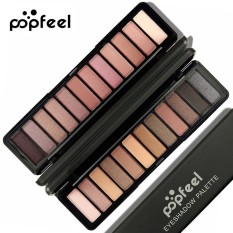 POPFEEL Brand 12 Colors Glitter Matte Eye Shadow Natural Eyeshadow Palette Waterproof Glitter Shimmer Eyeshadow Palette Cosmetic 01 - intl