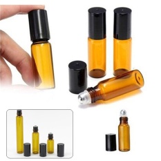 Populer Kaca Amber Roll Botol Kaca Roller Bola Logam Parfum Minyak Atsiri-Intl