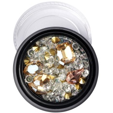 Populer Nail Sequins Beads Kaca Putih Diamond Bentuk Khusus Nail Art Colorful 5 Jenis-Intl