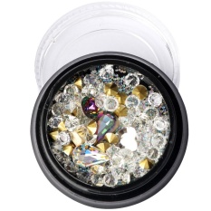 Populer Nail Sequins Beads Kaca Putih Diamond Bentuk Khusus Nail Art Colorful 5 Jenis-Intl