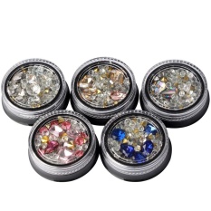 Populer Nail Sequins Beads Kaca Putih Diamond Bentuk Khusus Nail Art Colorful 5 Jenis-Intl