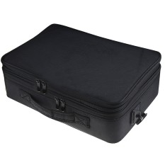 Portable Travel 3-layer Large Space Waterproof Kosmetik Makeup Penyimpanan Alat Kecantikan Carrying Organizer Tas Koper dengan Tali Bahu Hitam-Intl