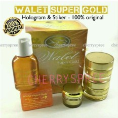 Premium Super Gold Whitening Walet Paket Set Memutihkan Mencerahkan Kulit Wajah Hologram Original Krim Siang Malam Anti Alergi