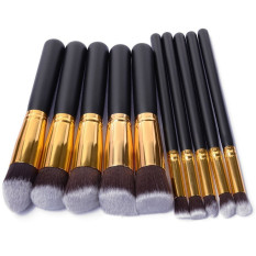 Profesional 10 Pcs Kuas Makeup Set Alat Kuas Kosmetik Foundation Eyeshadow Eyeliner Bibir Kuas Bedak-Intl