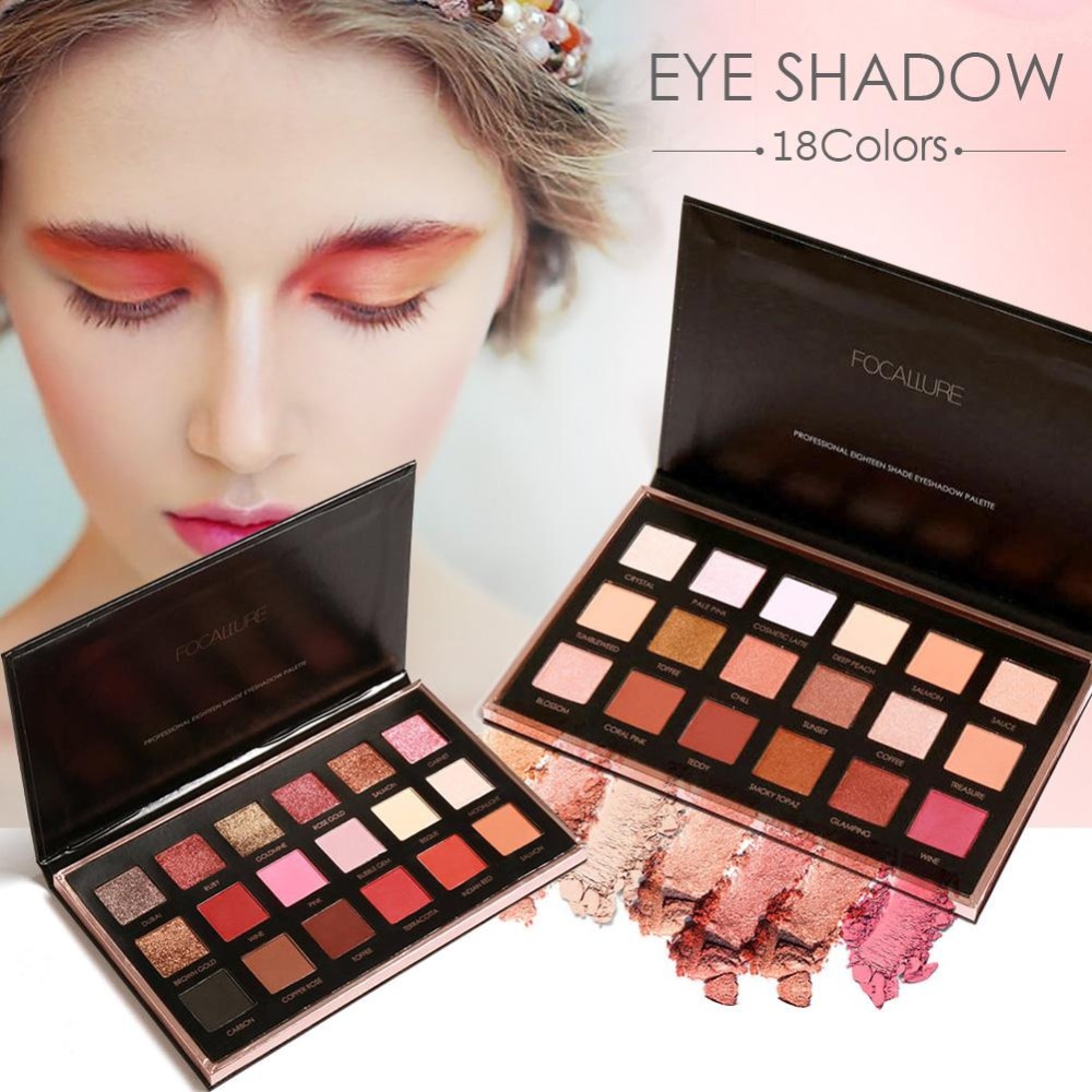 Profesional 18 Penuh Warna Shimmer Matte Pigment Diamond Mineral Glitter Makeup Kosmetik Palet eyeshadow Set (1 # Bright LUX) -Intl