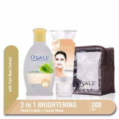 PROMO 2 in 1 BRIGHTENING 'FREE POUCH' (Ovale Facial Lotion Bengkoang + Facial Mask Bengkoang Tube)