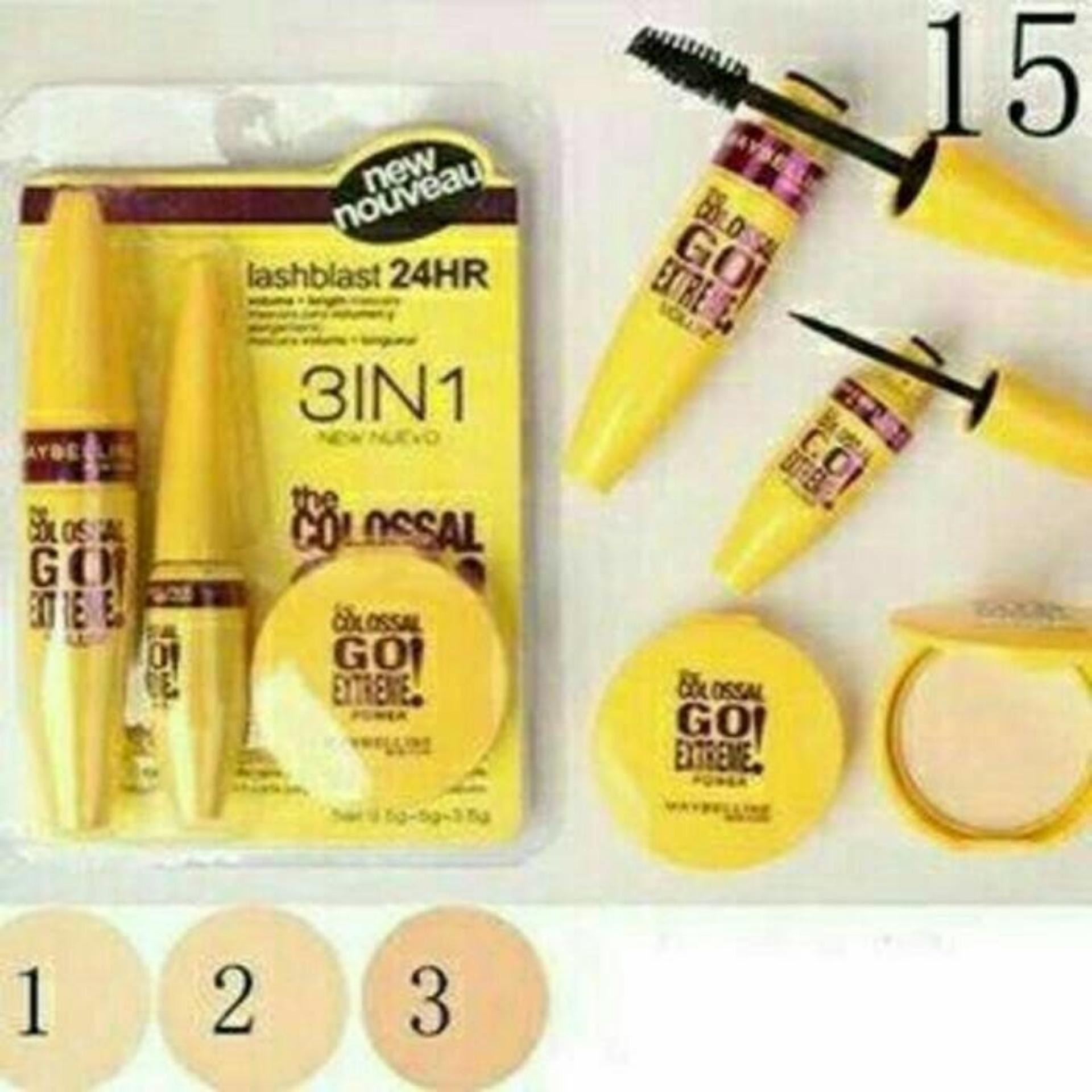 promo MAY BELLINE MASCARA EYELINER 3in1 COLOSSAL GO EXTREME 24HR original