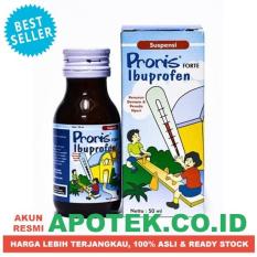 Proris Forte Sirup 50 ml Cair - 2 Botol - Ibuprofen - Obat Demam, Nyeri, Panas