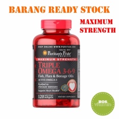 Puritan's Pride Maximum Strength Triple Omega 3-6-9 - 120 Softgels