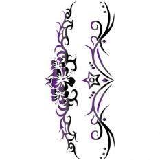 Purple Flower Circle Designer Temporary Flash Tato Stiker