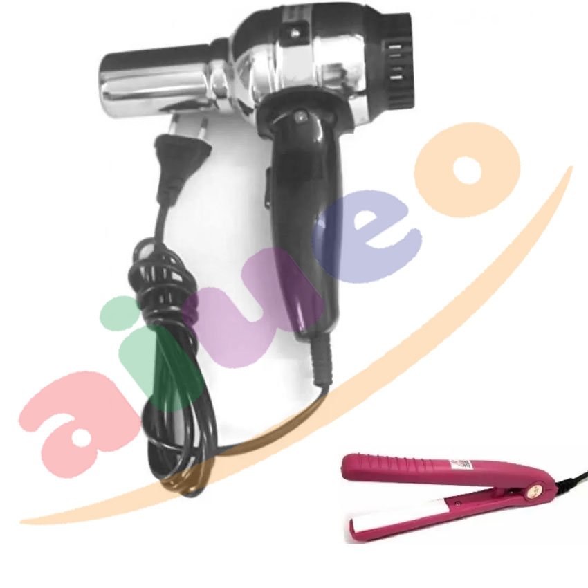  Aiueo Rainbow  Hair Dryer Pengering Rambut Bundling Catok Mini Haidi Random Color