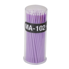 RIS 100 Pcs Kuas Micro Bulu Mata Ekstensi Sekali Pakai Aplikator Maskara Ungu