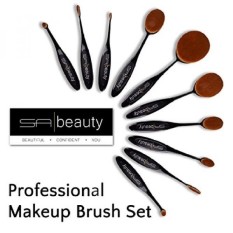 Sa Beauty Lonjong Riasan Kuas Set untuk Foundation Pencampur Concealer Contour Tersipu Malu Eyeliner untuk Bibir Wajah Mata, bagus dengan Cairan P-Internasional