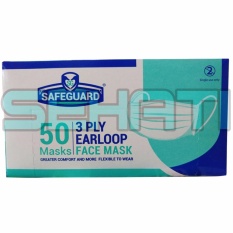 SAFEGUARD Masker 50's 3 Ply Earloop Surgical Face Mask - Masker Wajah, Sensi Mask, Masker Kesehatan, Masker Bedah