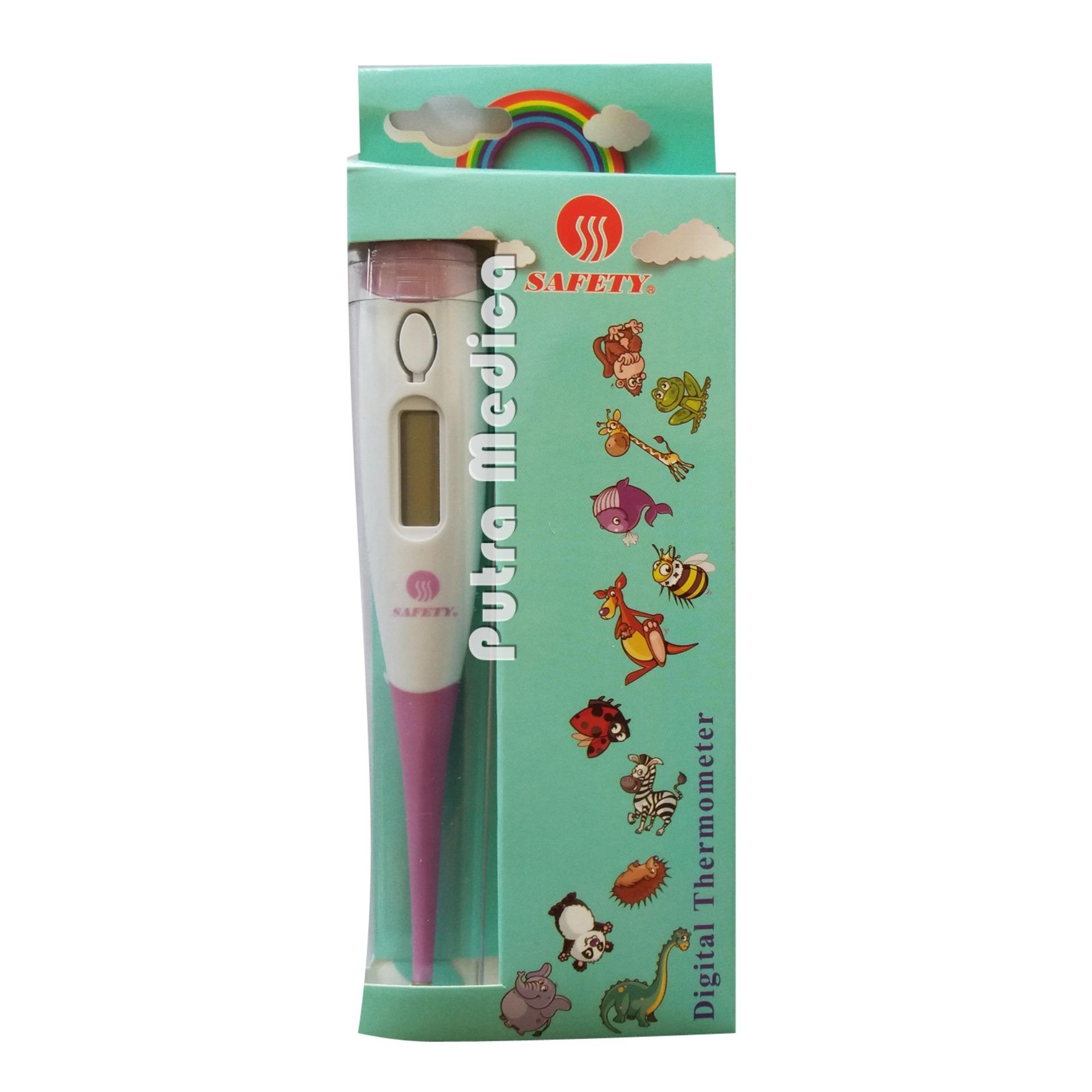 Safety Digital Termometer Flexible/Ujung Lentur - Pink Ungu