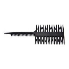 Salon Haircut Comb with Fish Tail Bone Shape Toothbrush Hair Dye Instrument Black - intl
