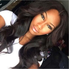 SDP Brazilian Body Wave 250% Kepadatan Lace Rambut Wig (Murni Hitam)-Intl