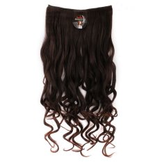 Seven 7 Revolution Hair Clip Keriting Super Curly Dark Brown Big Layer 70 cm – Cokelat Tua - Hairclip Korea