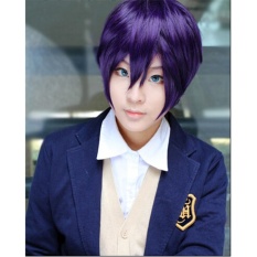 Shakalaka Lanting Wig Cosplay Noragami Yato Yaboku Wig Warna Ungu Corta Cosplayparty Fashion Anime Manusia Kostum Penuh Lensa Okuler Daya Pandang Luas Heatresistant Serat-Intl