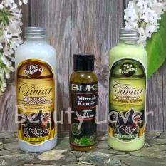 The Caviar Paket Shampo & Conditioner BPOM + Free BMKS Minyak Kemiri Penyubur dan Penghitam Rambut BPOM