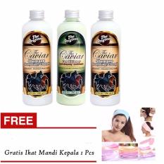 Shampoo Caviar - Paket Shampo Caviar 2 Condi 1 Gratis Ikat Rambut Mandi