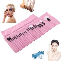 Pensil Alis Mata Kosmetik Makeup Brush Set Kit + Pouch Bag 22 PCS (Pink)