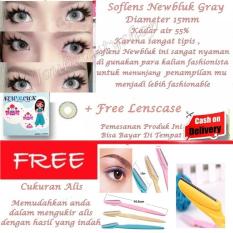 Softlens Newbluk Gray/Soflen Newbluk Grey/Soflens Newbluk Grey/ Gratis Lenscase + Cukuran Alis - Pembentuk Alis Indah