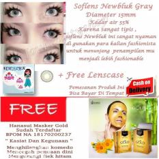 Softlens Newbluk Gray/Soflen Newbluk Grey/Soflens Newbluk Grey/ Gratis Lenscase + Naturgo Hanasui GOLD Mask Anti Aging BPOM Jaya Mandiri