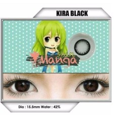 Softlens SHIN MANGA 1 tone KIRA BLACK NORMAL free 1 pc lenscase