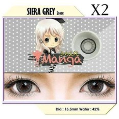 Softlens SHIN MANGA 2 tone SIERA GREY NORMAL free 1 pc lenscase