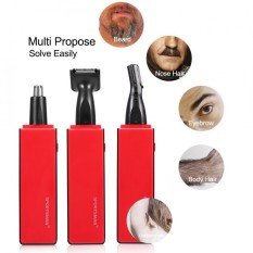 SPORTSMAN 3-In-1 Portable Electric Hidung Mencukur Jenggot Telinga Rambut Pemangkas Alis Keluarga Set Merah-Internasional