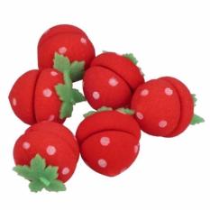 Strawberry Curler / Strawberry Sponge / Curly Sponge Magic Strawberry Roll Sponge Hair Curler Ikal Aman Tanpa Catok Rambut Pengikal Salon Kecantikan Spa Style