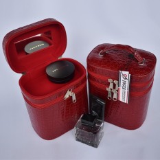 TAS KOSMETIK ELEGAN RED CROCO / BEAUTY CASE / TRAVEL MAKE UP POUCH